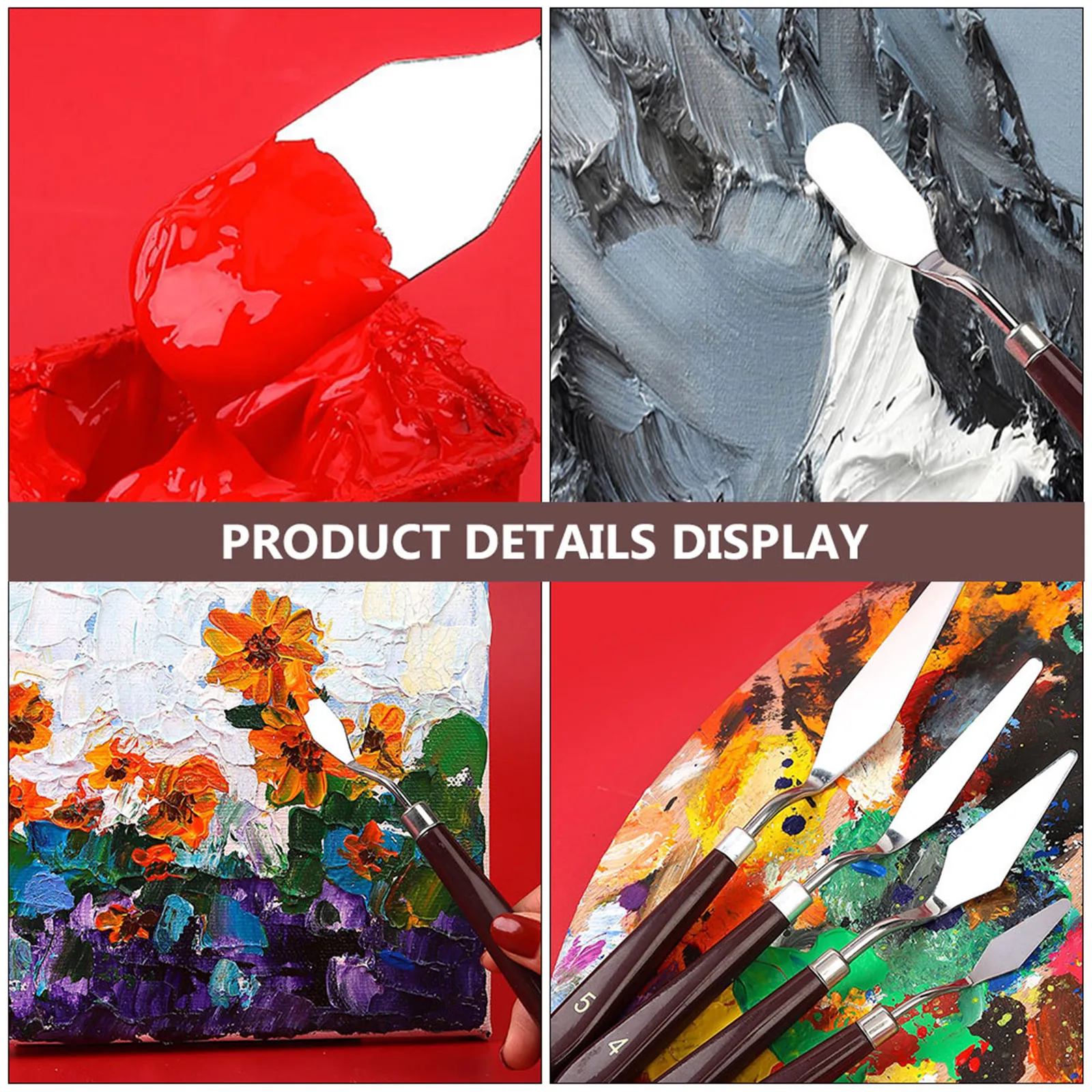 

10pcs Oil Painting Scraper Set Wooden Handle Pigment Mixing Art Tools for Artists Painting Knives Spatulas Clay Production