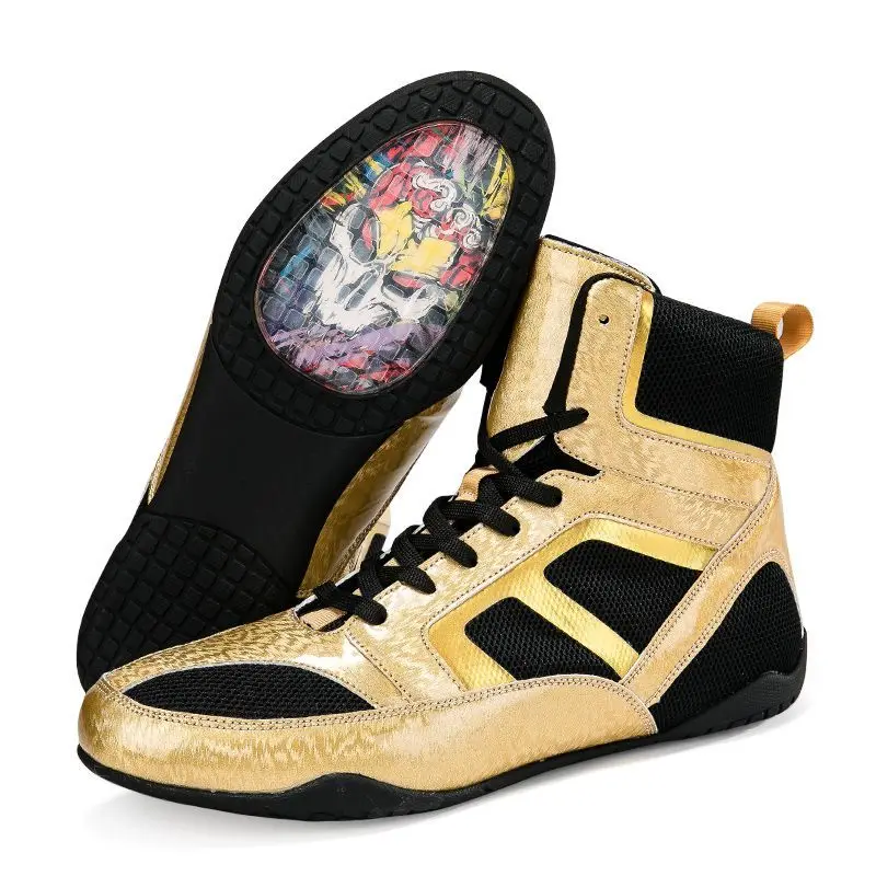 New Trend High Top Wrestling Shoes Man Professional Boxing Shoes Man Indoor Men Boxing Sneakers Lace Up Boxing Fighting Boots