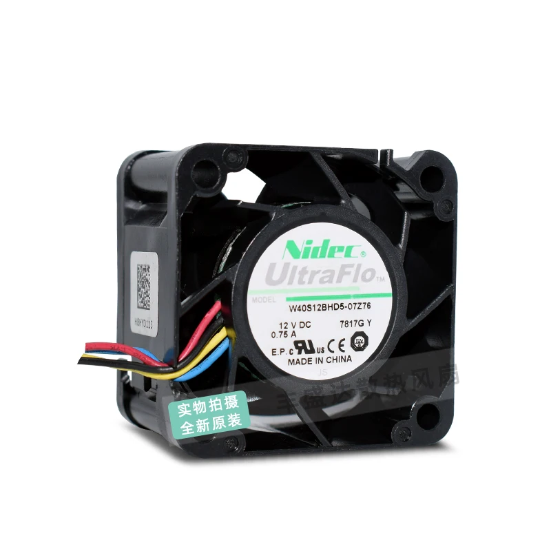 

Nidec W40S12BHD5-07Z76 DC 12 В 0,75 А 40x40x28 мм 4-проводной охлаждающий вентилятор для сервера