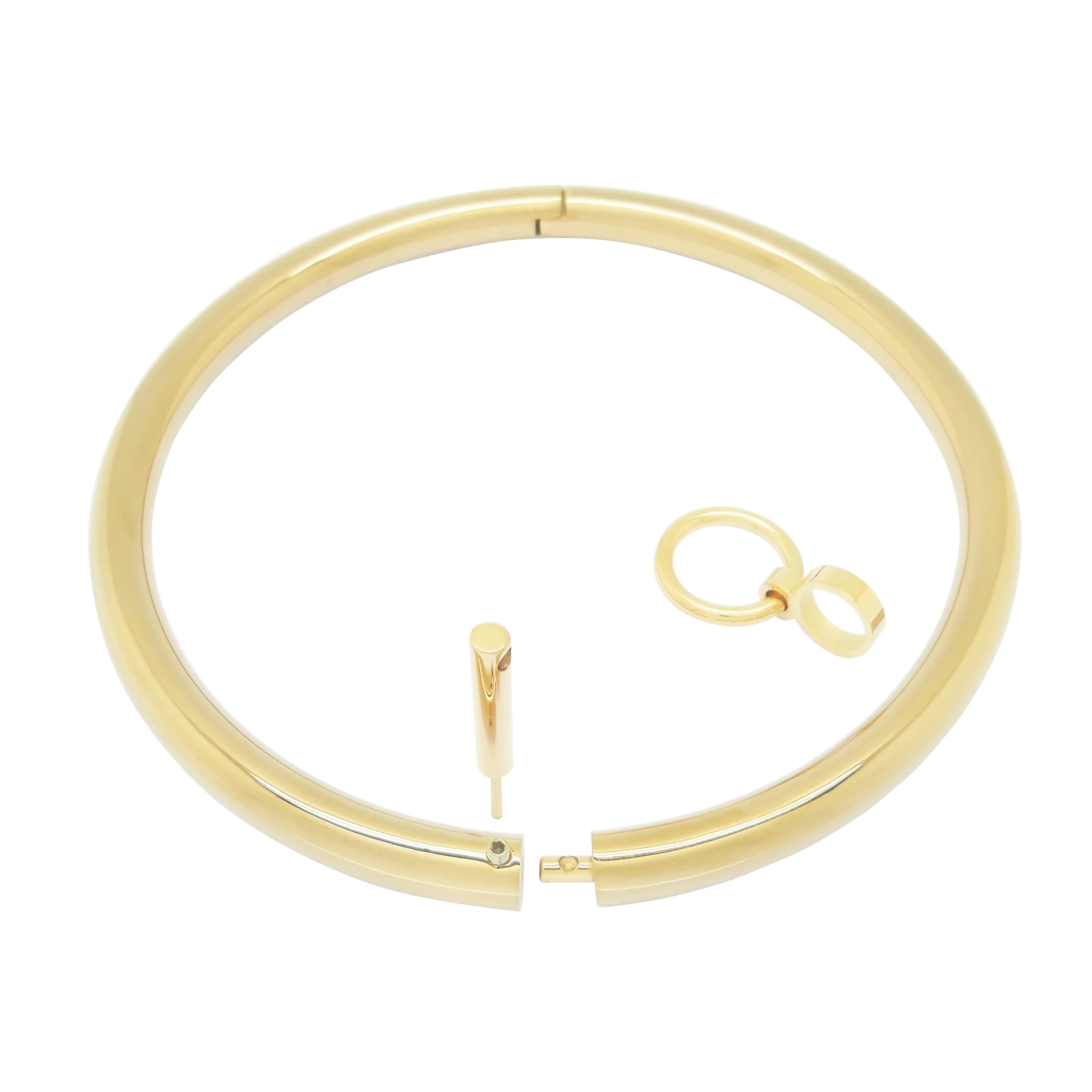ACECHANNEL Polished Shining Solid Stainless Steel Slave Collar Lockable Torque Choker Necklace Fetish Wear Jewelry