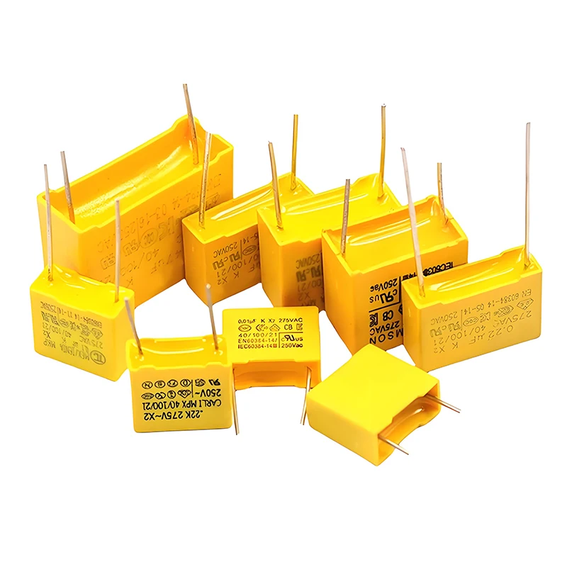 50 Pieces Customized 104K  0.1uf 310V Safety Capacitor with 10mm Pin Distance Metalized Polypropylene Film Dual X2 Capacitors