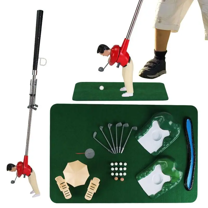 Mini Golf Game Realistic Funny Golf Games Mini Golfer Set Safe Golf Toy Educational Holiday Gift For Kids to Develop Skills