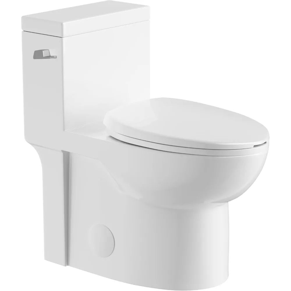 

One Piece Toilets for Bathroom, Elongated Toilet with Compact Soft Closing Seat, ADA Compliant 17 Toilet Bowl, 12 Rough