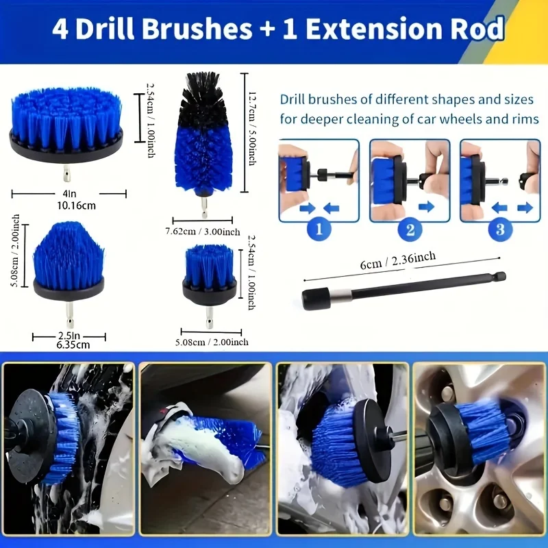 27Pcs/Set Convenient Helpful Multi-purpose Car Interior Brush Nylon Car Washing Brush Multifunctional for Gifts