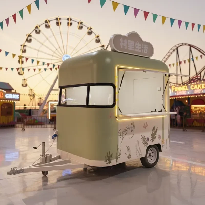 Custom Mobile Food Vending Truck Trailer with Kitchen Equipment for Burger Ice Cream Coffee Taco Commercial Catering Use