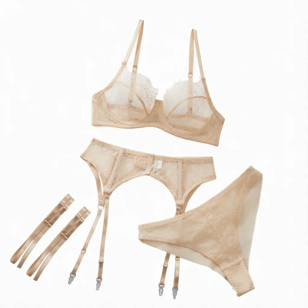 Ensemble de lingerie sexy pour femmes, soutien-gorge en dentelle, style trois pièces, soutien-gorge en maille transparente sexy, parfait pour une soirée romantique, lingerie sexy