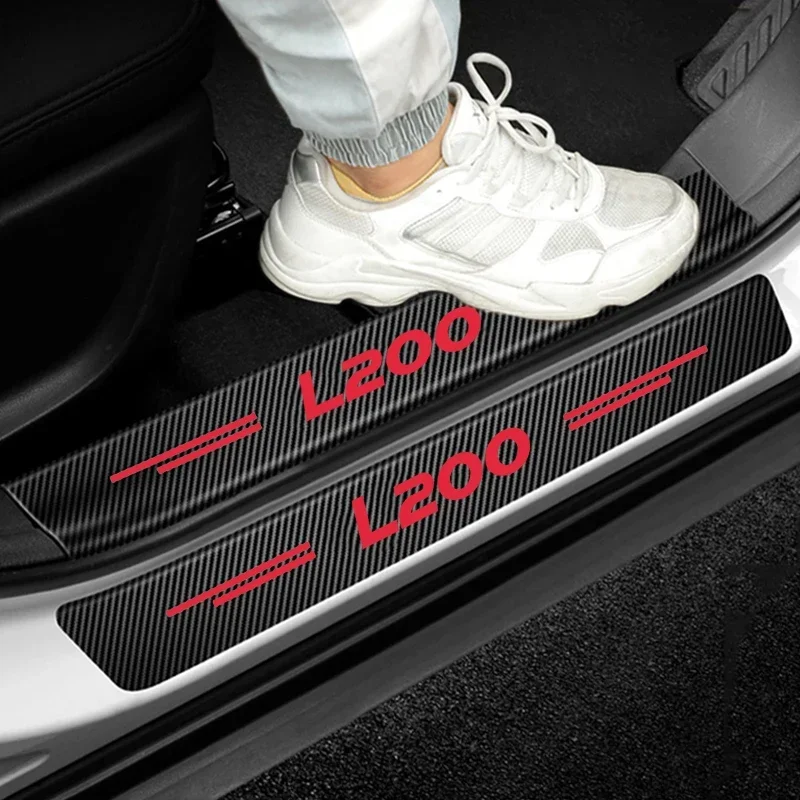 سيارة الجبهة الخلفية دخول دواسة المياه التدقيق الحرس السيارات لميتسوبيشي L200 شعار عتبة الباب الجذع حماية شرائط الشارات ملحق #2