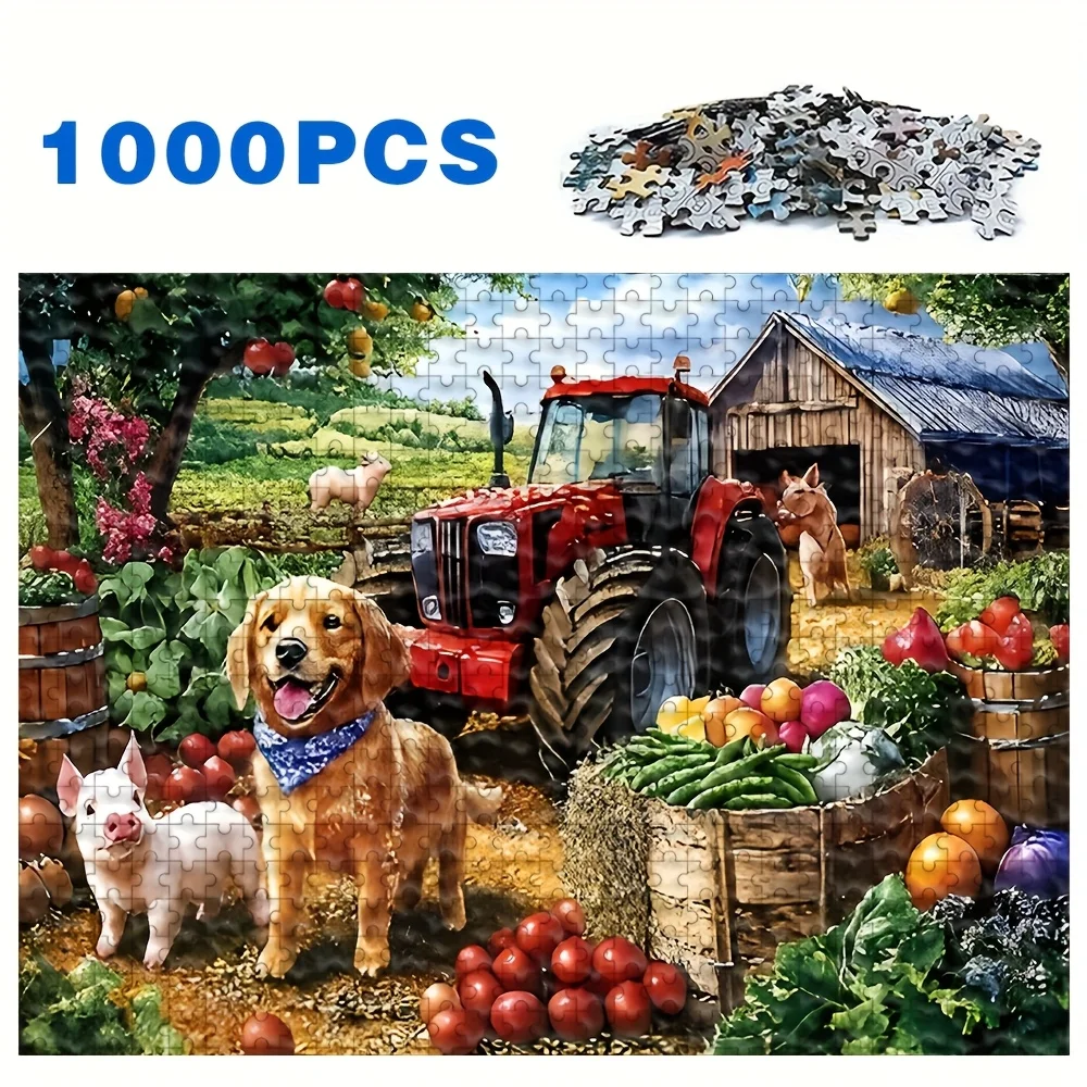 Puzzle pour adultes, 500/1000 pièces, casse-tête évalent à grande échelle avec motifs complexes, boîte Portable pour famille Gam