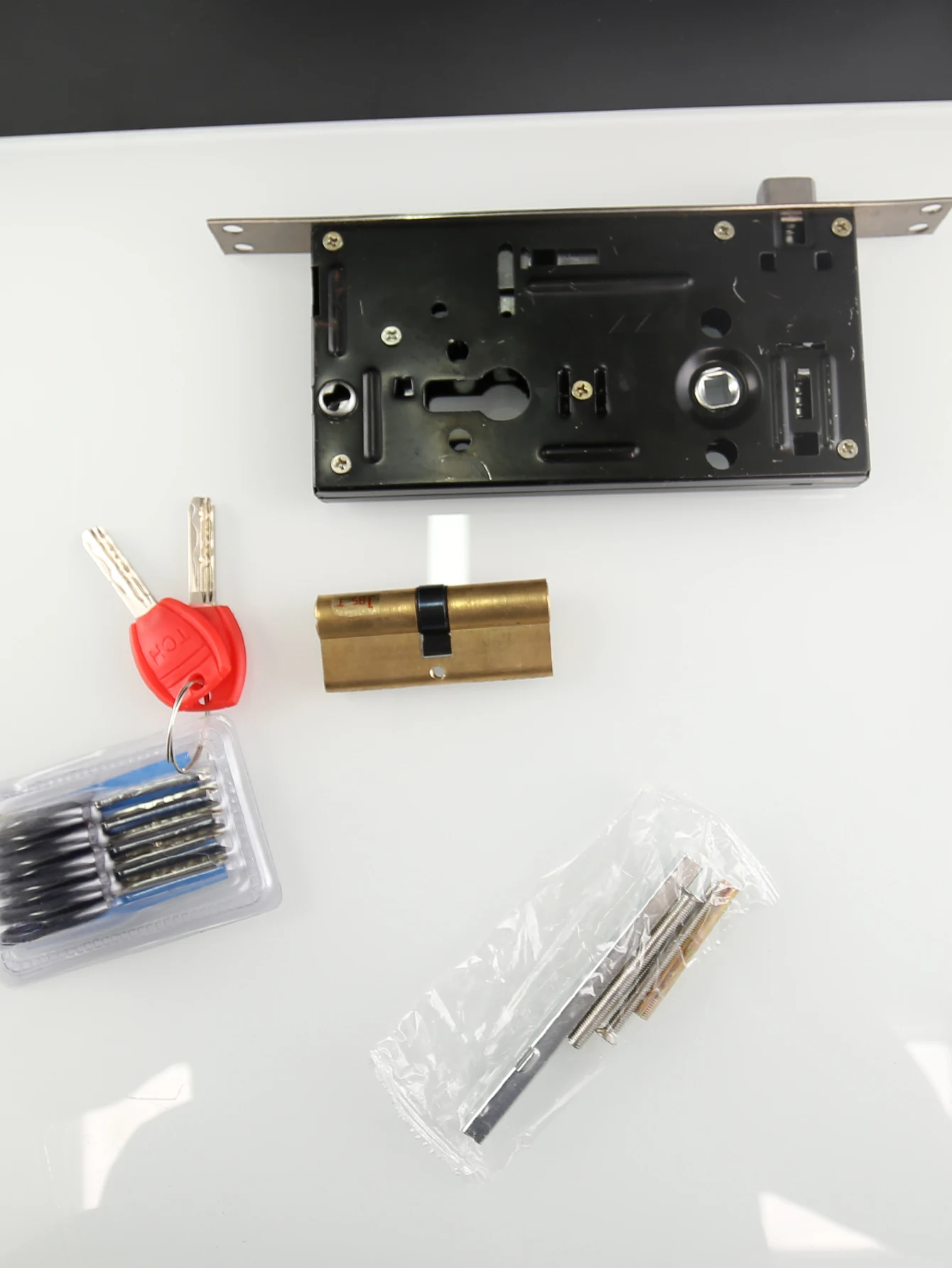 Einteiliger Edelstahl Silber Türgriff, in voller Länge 23,3 cm Badezimmer türschloss Universal schlüssel lose Badezimmer Haushalts schlösser