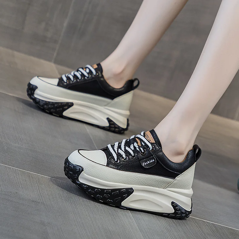 

Hot Sale Vulcanize Shoes Casual Fashion Women‘s Shoes New Chunky Sneakers for Women Lace-Up Dad Shoes Platform Sneakers