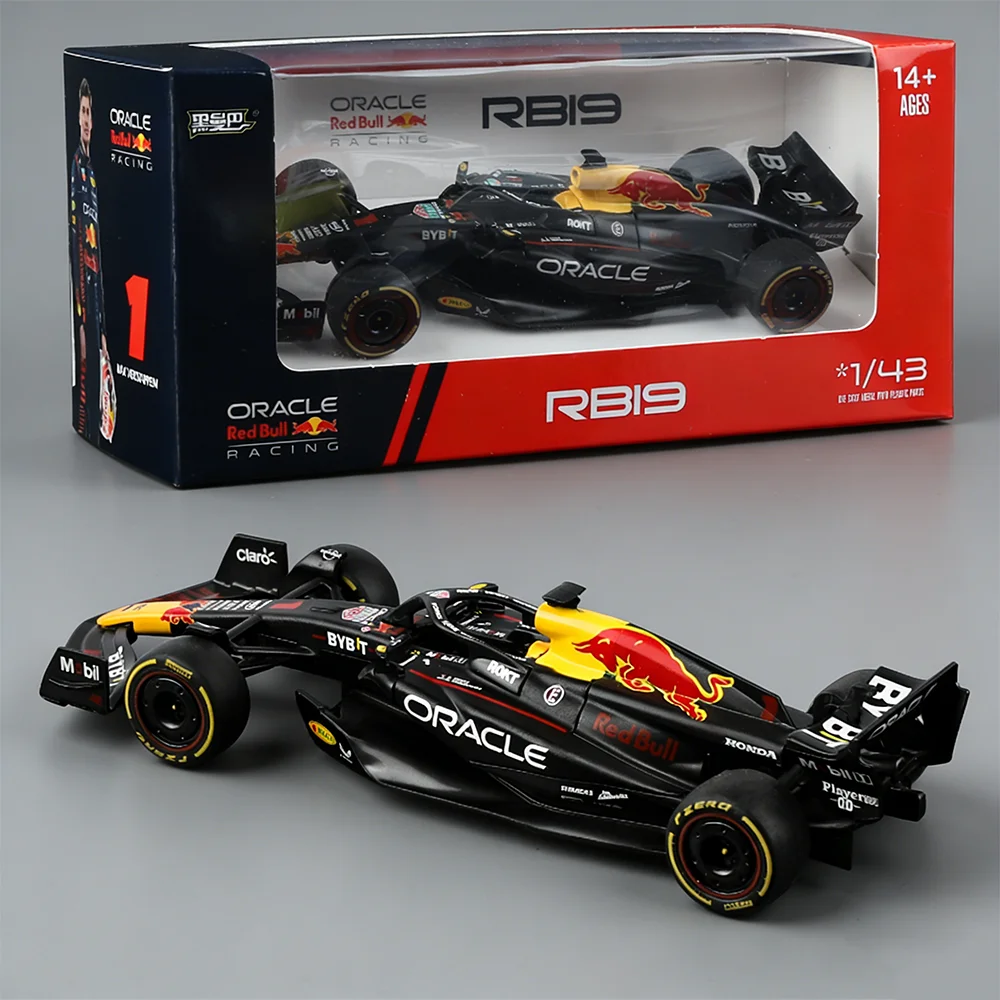

1:43 Verstappen F1 Oracle Red Bull Racing RB19 миниатюрная игрушка из сплава литая под давлением модель автомобиля раздвижные передние автомобили мальчик коллекционирование Hobbie