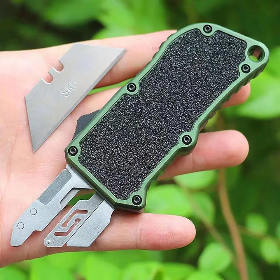 High Quality SK5 Blade Utility Knife Aeronautical Aluminium Handle EDC Outdoor Multitool Tool Paper Sharp Cutter Gift Five Blade