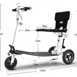 Triciclo elettrico per disabili con Scooter elettrico leggero per adulti pieghevole a 3 ruote