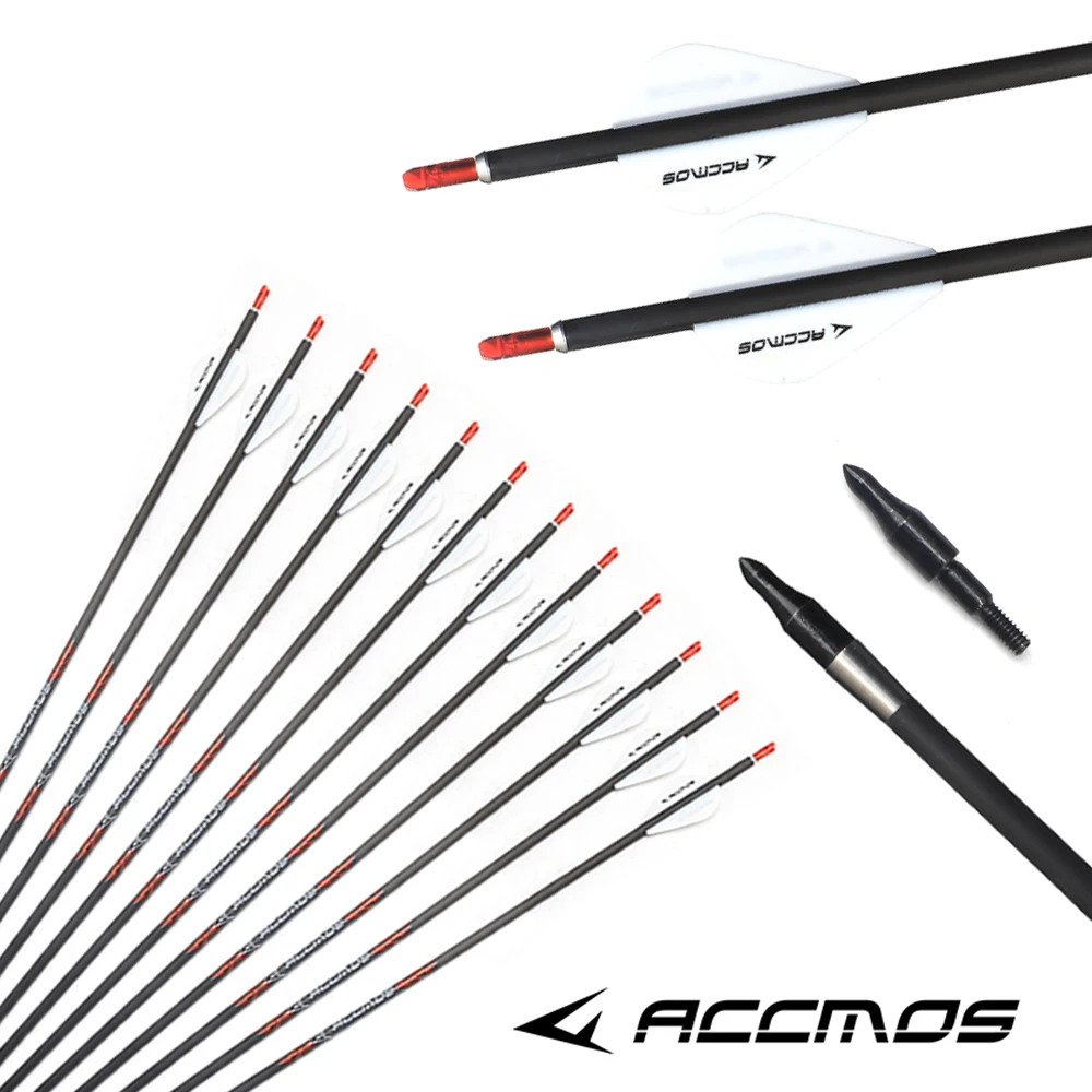 Imagem -06 - Pure Carbon Archery Arrow para Recurve Composto Bow Hunting 23 id 5.2 mm Sp300 350 400 500 600 700 12 Pcs