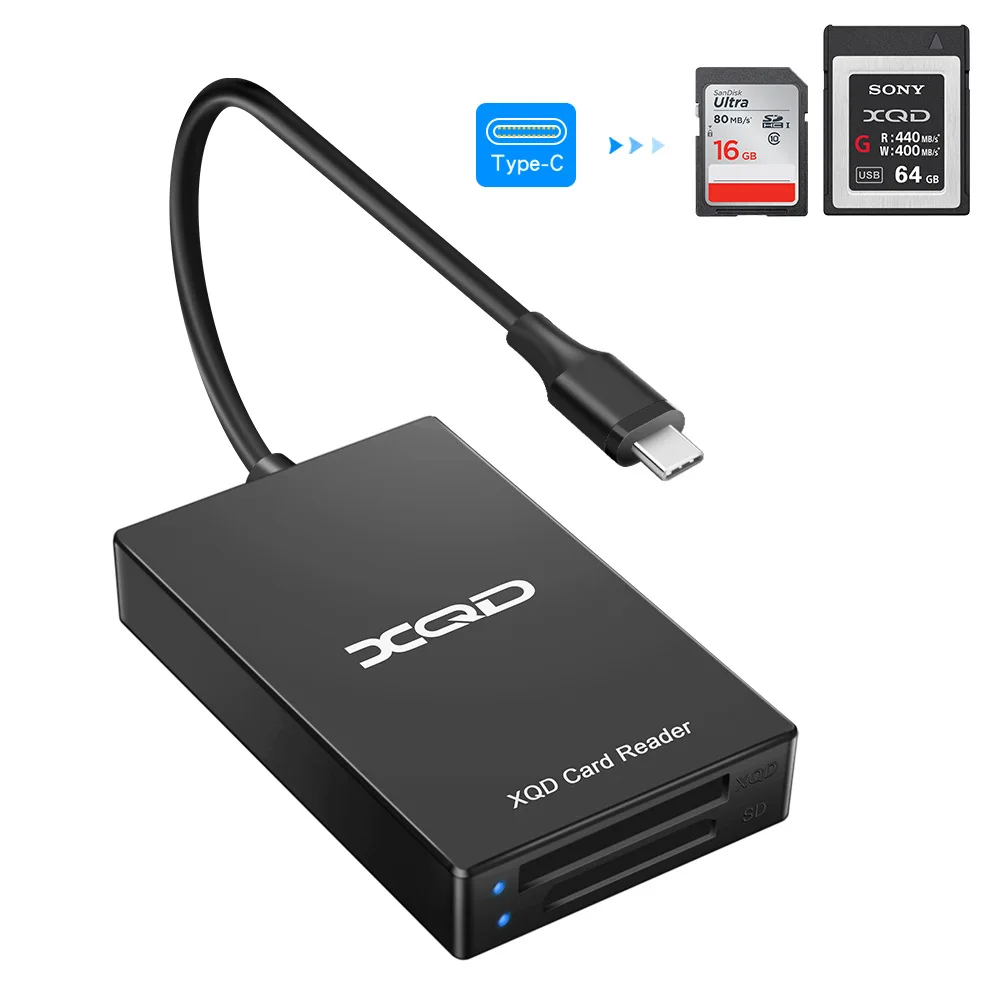 Multi-Function  XQD SD Card Reader Type-C USBC USB 3.0 Card Adapter Speed Up to 5Gbps for Sony G&M Series XQD for SD Card Reader