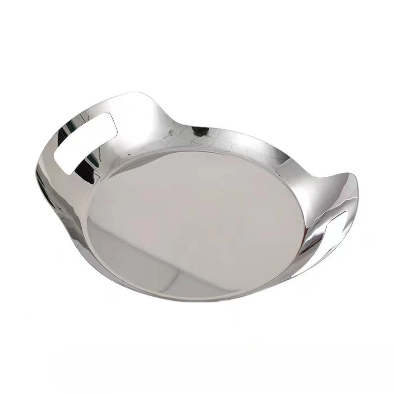Nordic Bar KTV Stainless Steel Tray Coaster Fruit Tray Tea Set Plate Storage Tray Household Commercial