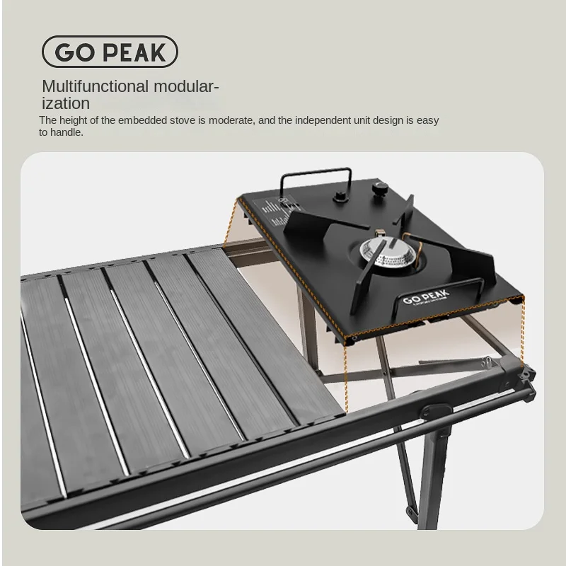 Outdoor Camping IGT Table Free Combination Portable Picnic Table Ultra Light Aluminum Alloy Three Unit Table