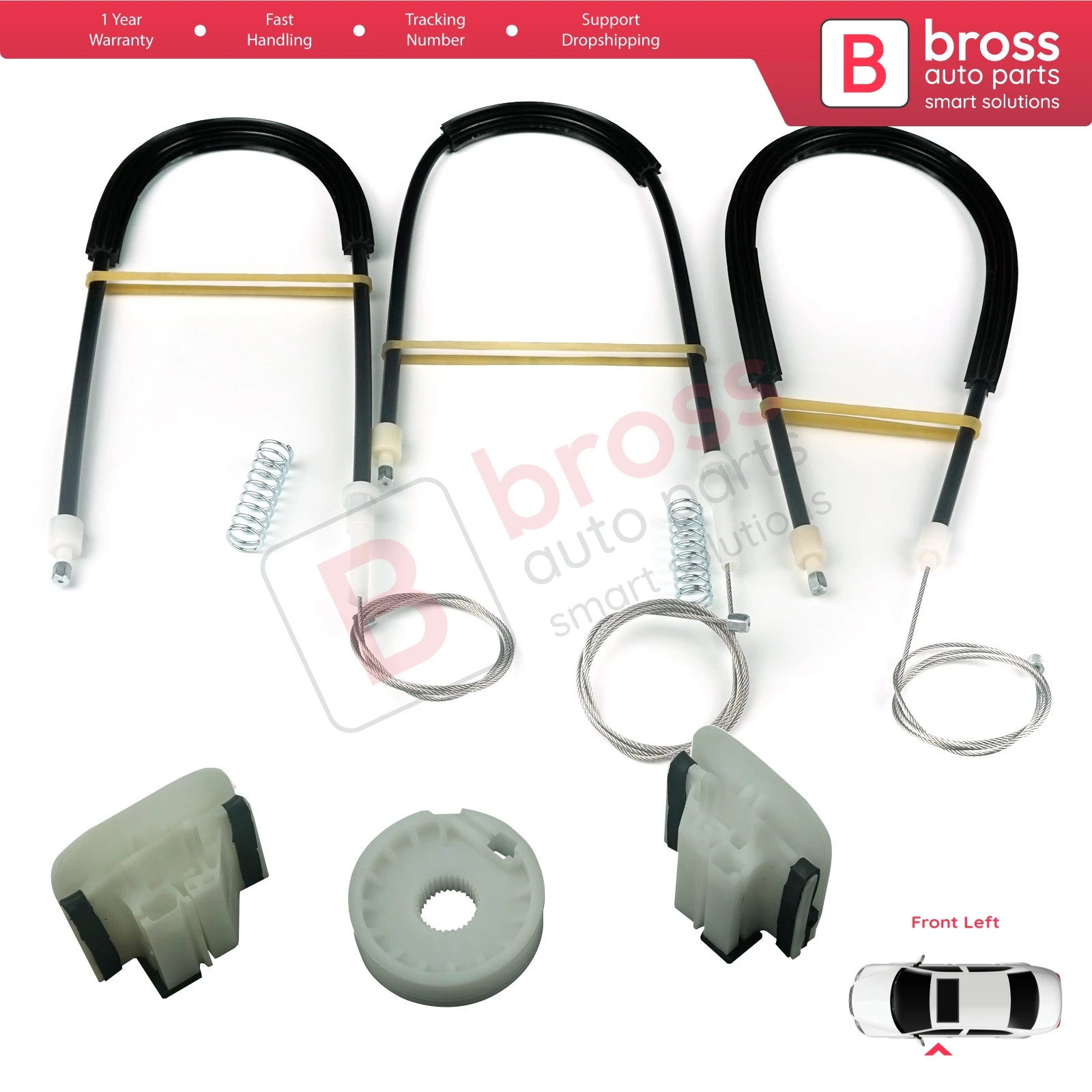 BWR1015 Kit di riparazione del regolatore dell'alzacristallo elettrico porta anteriore sinistra per Ford Mondeo MK4 BA7 2007-2015 4/5 porta 7571A23201