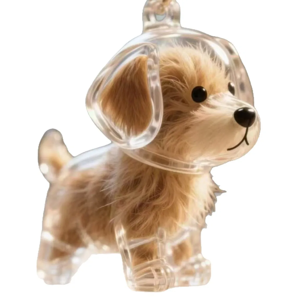 

Pet Dog Transparent Fur Storage Box - Cute Animal Keychain Hanger Decoration Souvenir Dust-proof Box Gift