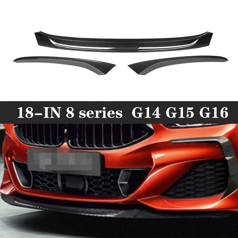 

For BMW 8 Series G14 G15 G16 830i 840i Dry Carbon Fiber Car Front Bumper Diverter Spoiler Diffuser Front lip chin upgraded