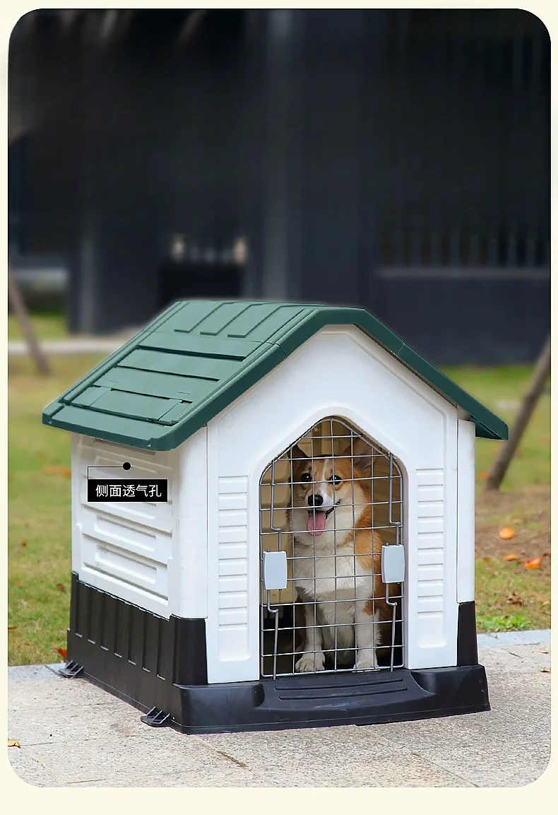 Casa de cachorro impermeável universal, ninho ao ar livre, durante todo o ano, interior, impermeável e proteção solar, médios e grandes animais