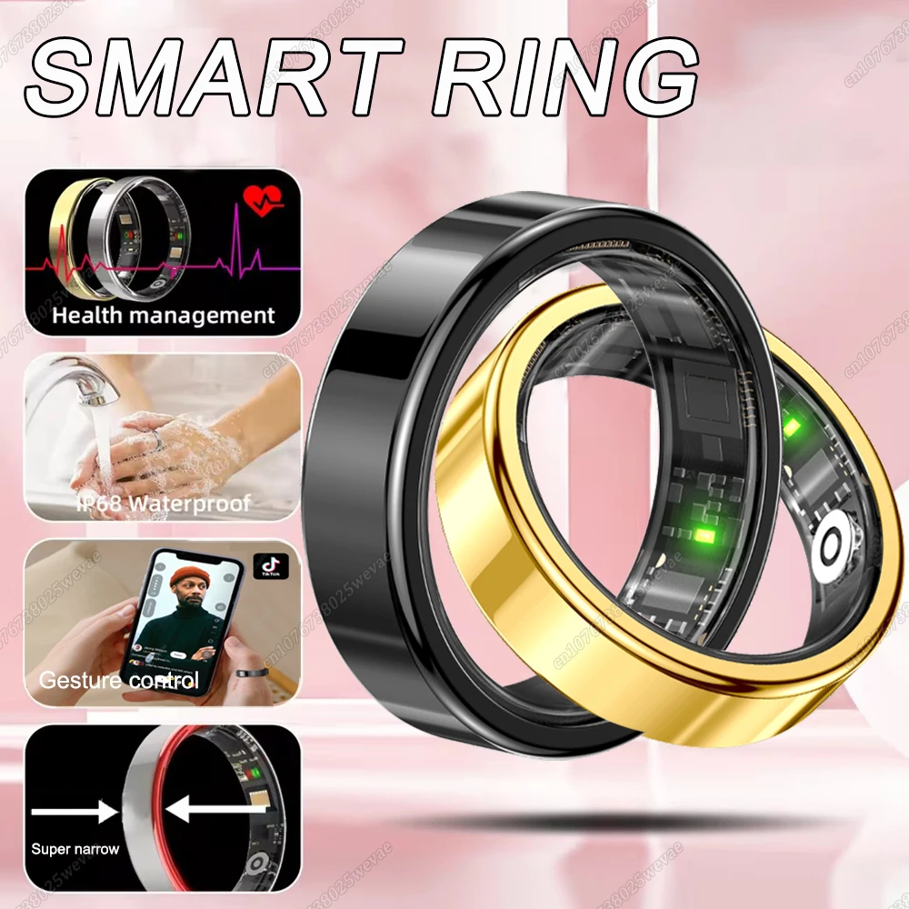 

Новое умное кольцо, монитор сердечного ритма, кислорода в крови, напоминания о здоровье, 5 АТМ, водонепроницаемое, с контролем жестов, спортивное кольцо для мужчин и женщин, подарки