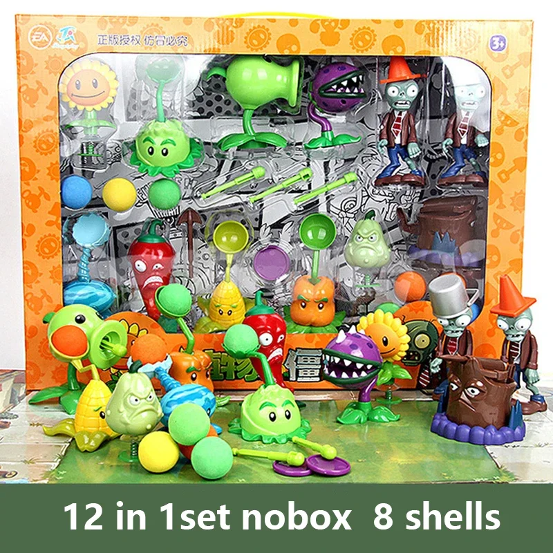 Plants Vs Zombies 2 Playset Cactus Peashooter Coconut Cannon Genuine Game Scene Figure Ornaments Soft Silicone Birthday Gift Boy