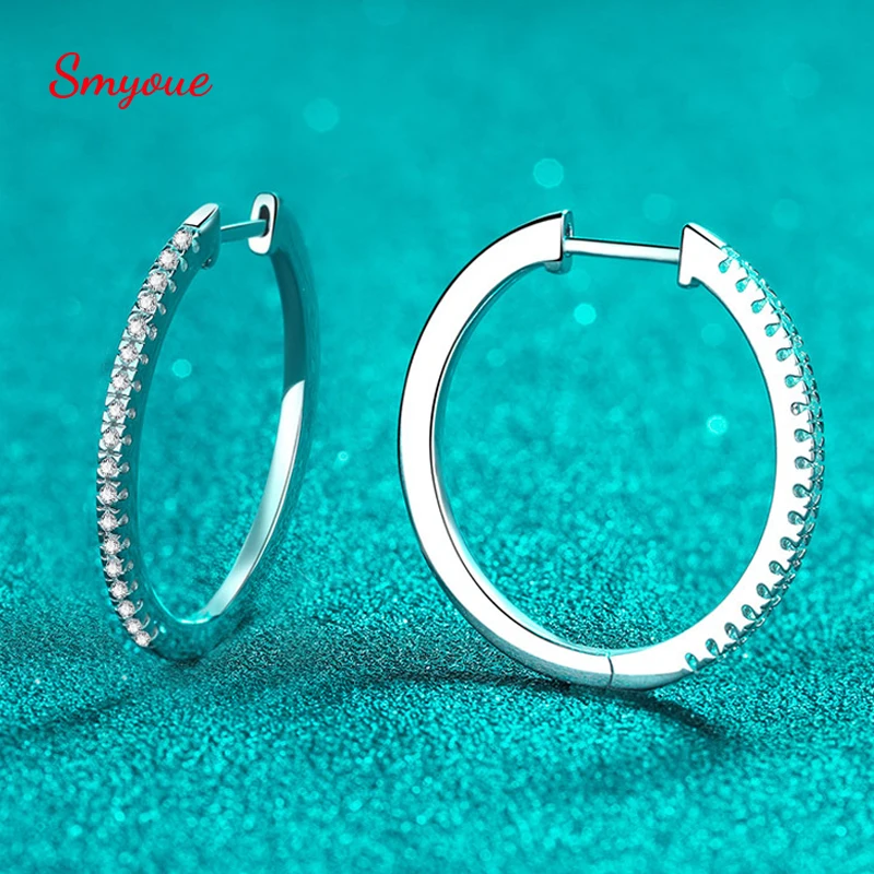 

Smyoue 0.54cttw All Moissanite Hoop Earrings for Women Sterling Silver 925 Jewelry Sparkling Party Wedding Earing Birthday Gift