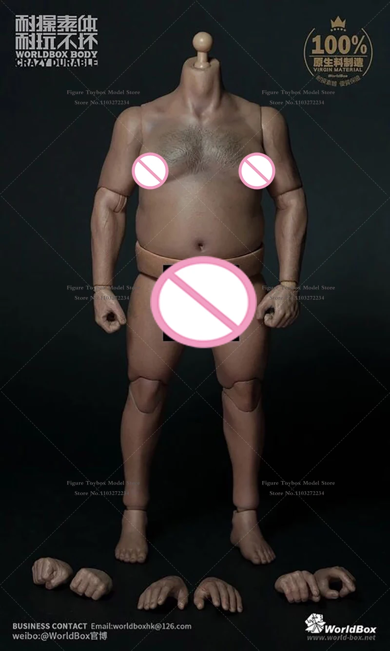 Worldbox at012 at017 1/6 soldado masculino corpo comum at018 homem gordo at020 at027 corpo móvel muscular para 12 "figura de ação decoração