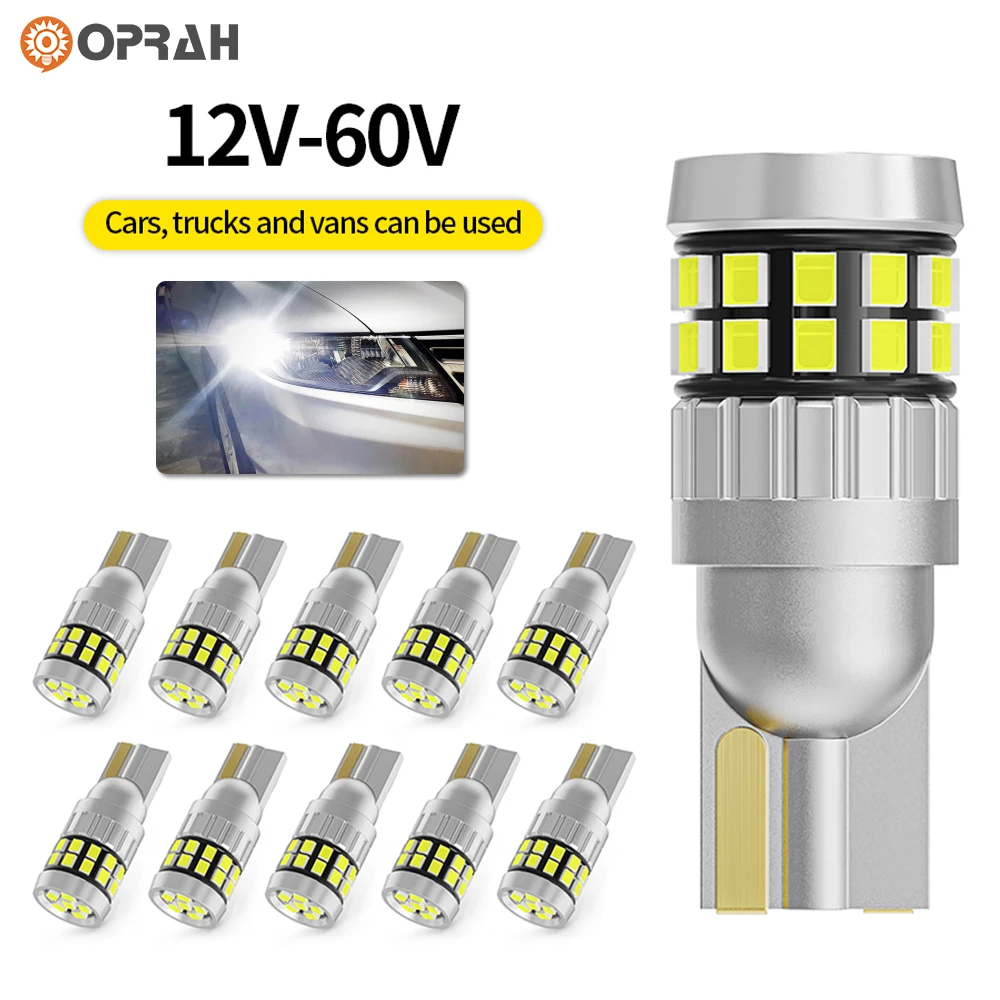 10pcs T10 LED W5W Bulbs 12V 24V For Car Truck Interior Lights Canbus No Error Super Bright 2016*30SMD License Plate Signal Lamps