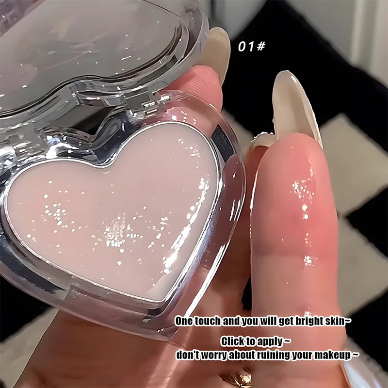 Love Powder Blusher Cream Clear Crystal Jelly Cream Face Brightening Contouring Blusher Highlighter Stick Natural Watery Skin