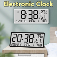 LCD Digital Multifunctional Wall Clock Living Room Simple Modern Alarm Clock Large Screen Temperature Humidity Electronic Clock