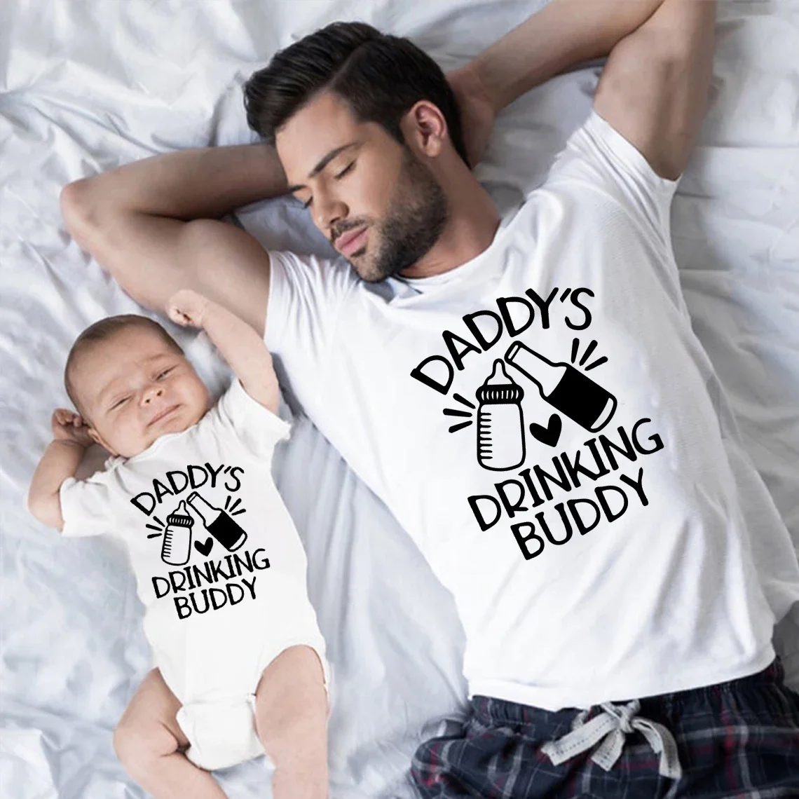 

Daddy's Drinking Baby Shirt Funny Father Son Daughter T Shirt Fathers Day Gift Tee Daddy and Me Matching Shirts m