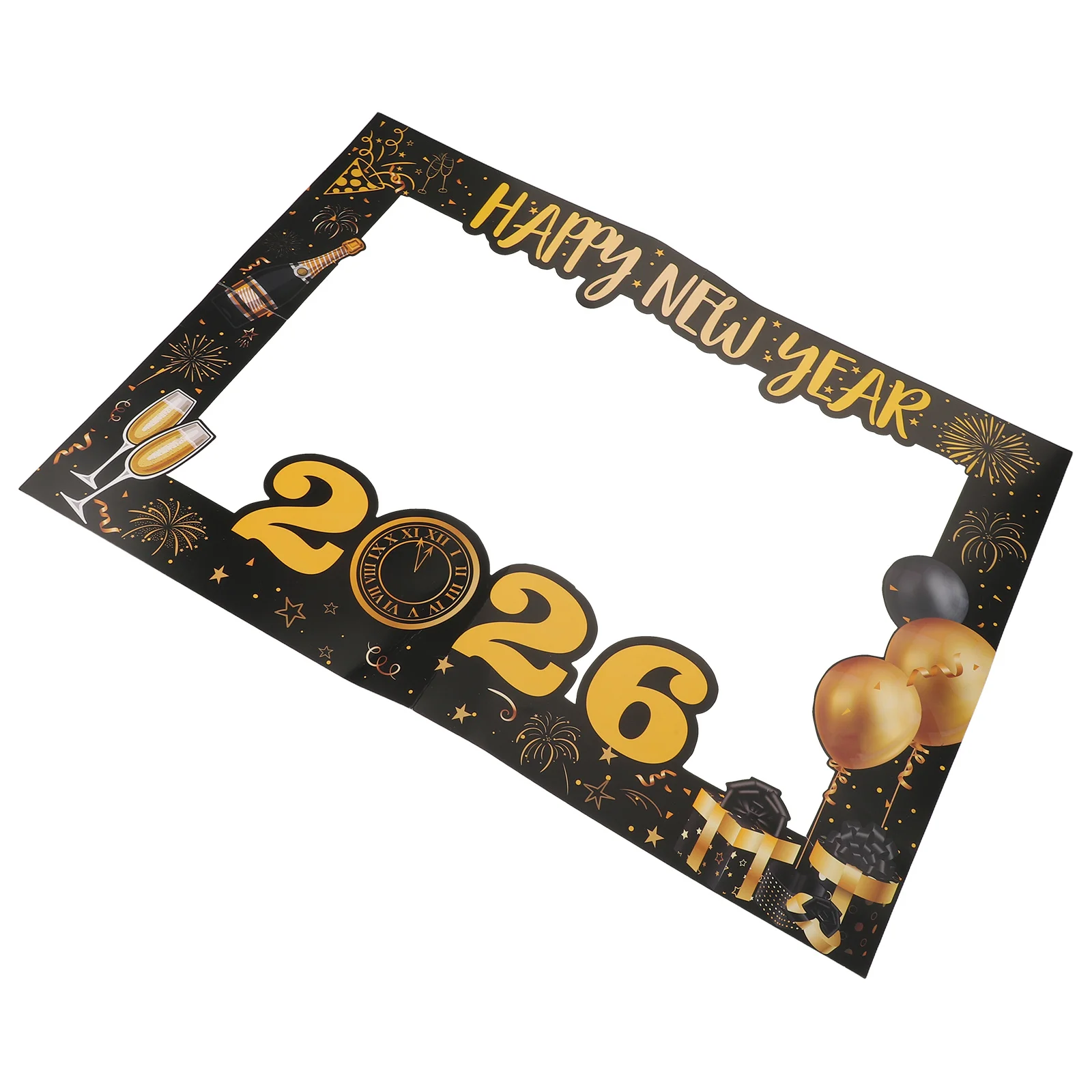 

Large New Year 2026 Photo Booth Frame Reusable Cardboard Selfie Prop with Hd Print Countdown Party Decor for Family Gathering