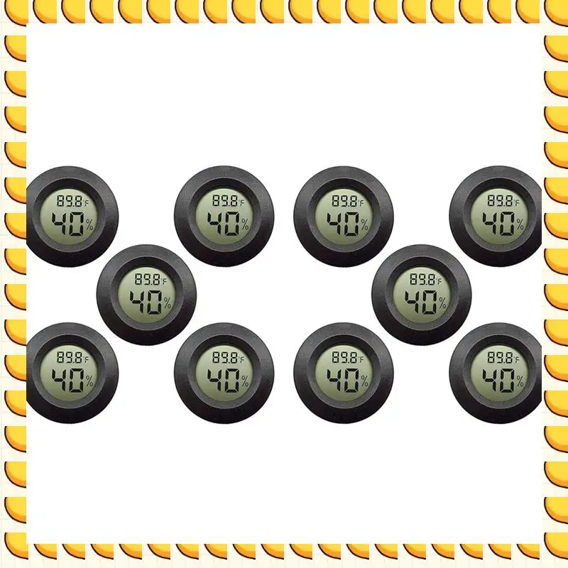 BAAU 10-Pack Hygrometer Thermometer Digital LCD Monitor Humidity Meter Gauge For Humidifiers Dehumidifiers Gre