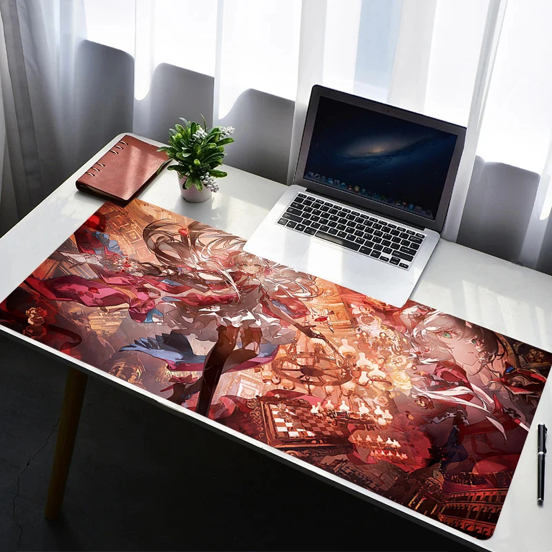 

Mouse Pad Laptop Rubber Extended Desktop Mat Computer Gamer Wuthering Waves Carlotta Mousepad PC Gaming Accessories Keyboard Pad