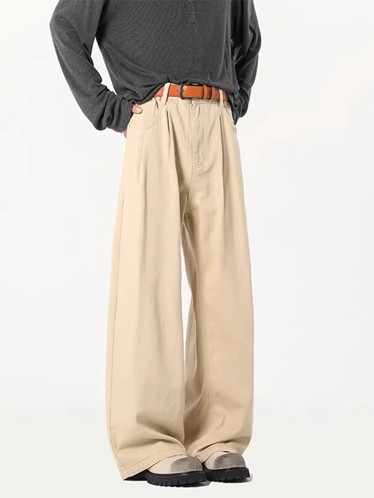 

Cleanfit American Retro Casual Men's Pants Spring Autumn Trendy Loose Straight Leg Floor-Length Workwear Wide Leg Pants