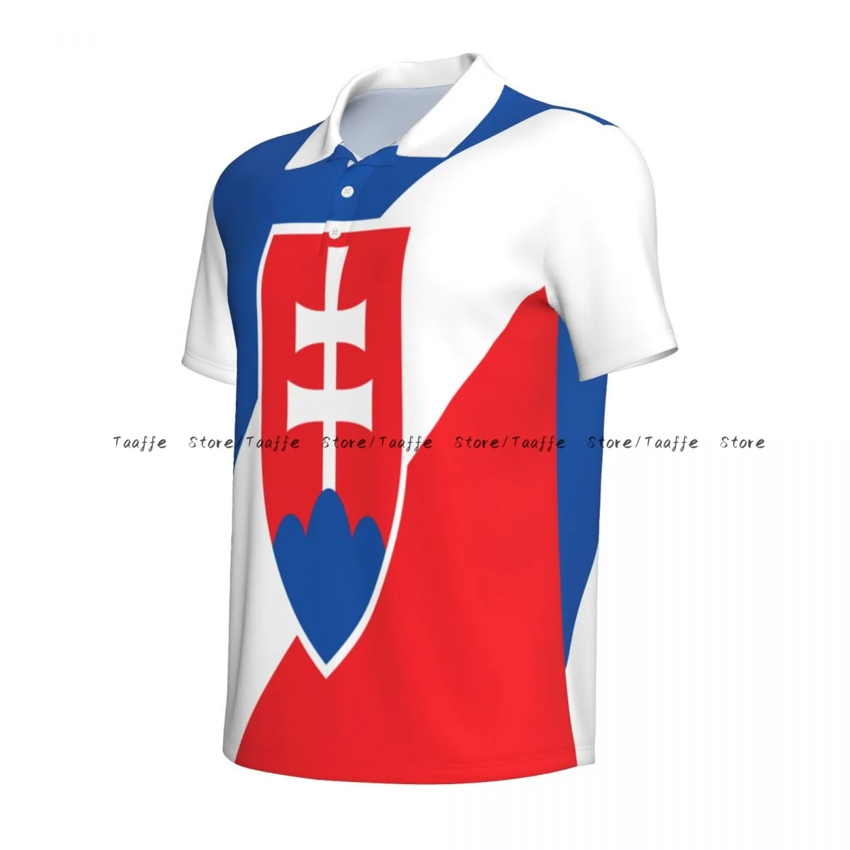 Men's Polo Shirt Slovakia Flag Style Business Casual Lapel Short Sleeve T-shirt top