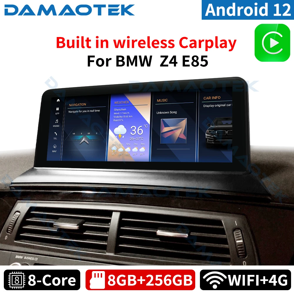 

DamaoTek Android 12.0 10.25" Car Multimedia Player For BMW Z4 E85 E89 2004 - 2009 Wireless Carplay Android Auto Upgrade WIFI 4G