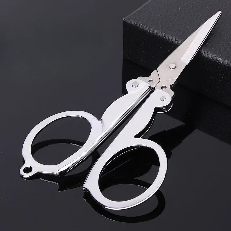 Folding Pocket Scissors Multifunctional Stainless Steel Folding Small Scissors Household Mini Thread Cutting Nail Tools Stainles