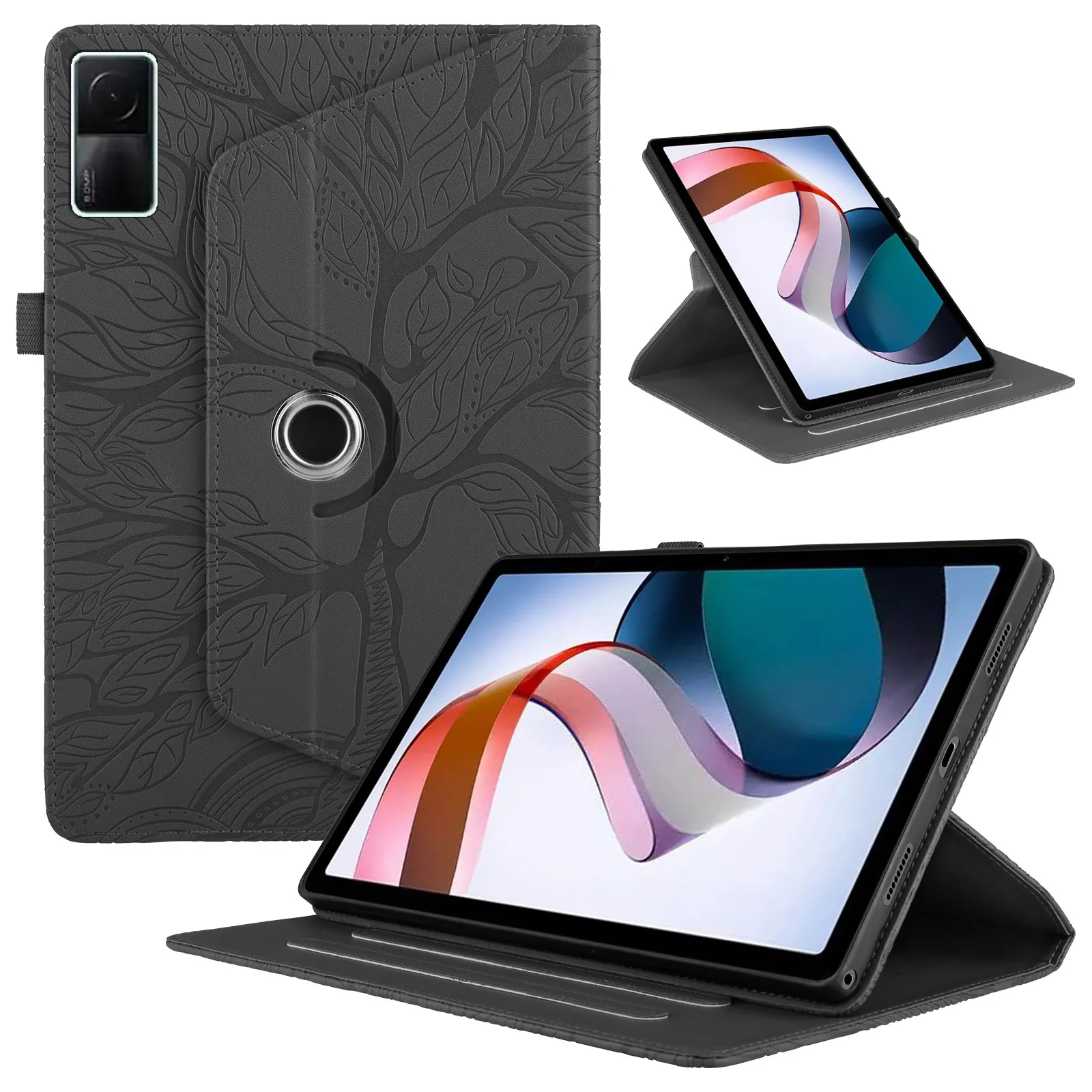 Estojo em relevo para Xiaomi Redmi Pad, Capa TPU Macia, Flip Stand, 360 Graus, Redmi Pad, 10.61, 2022