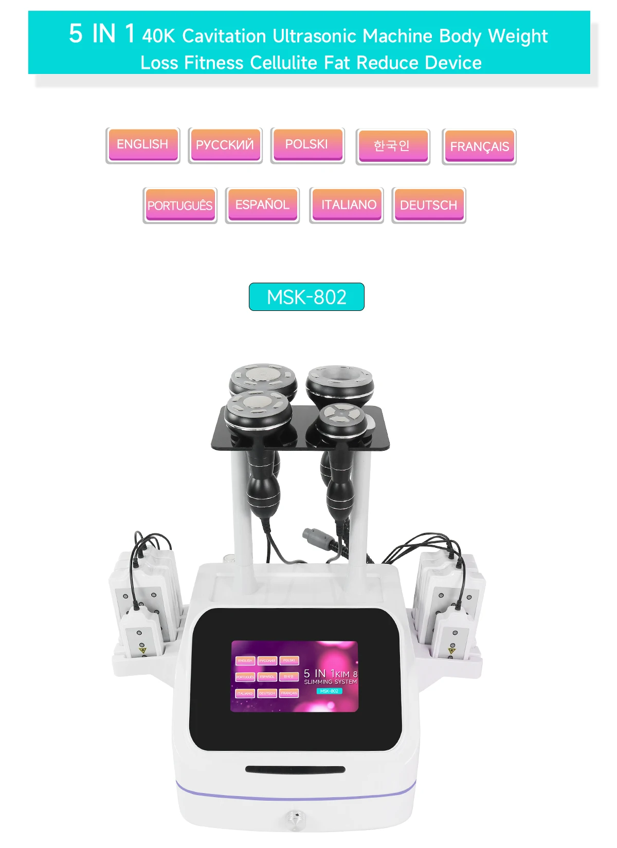 5 في 1 التجويف فراغ 40K آلة تشكيل الجسم 40K فقدان الوزن جهاز التخسيس بالموجات فوق الصوتية تدليك الجسم آلة التجويف #3