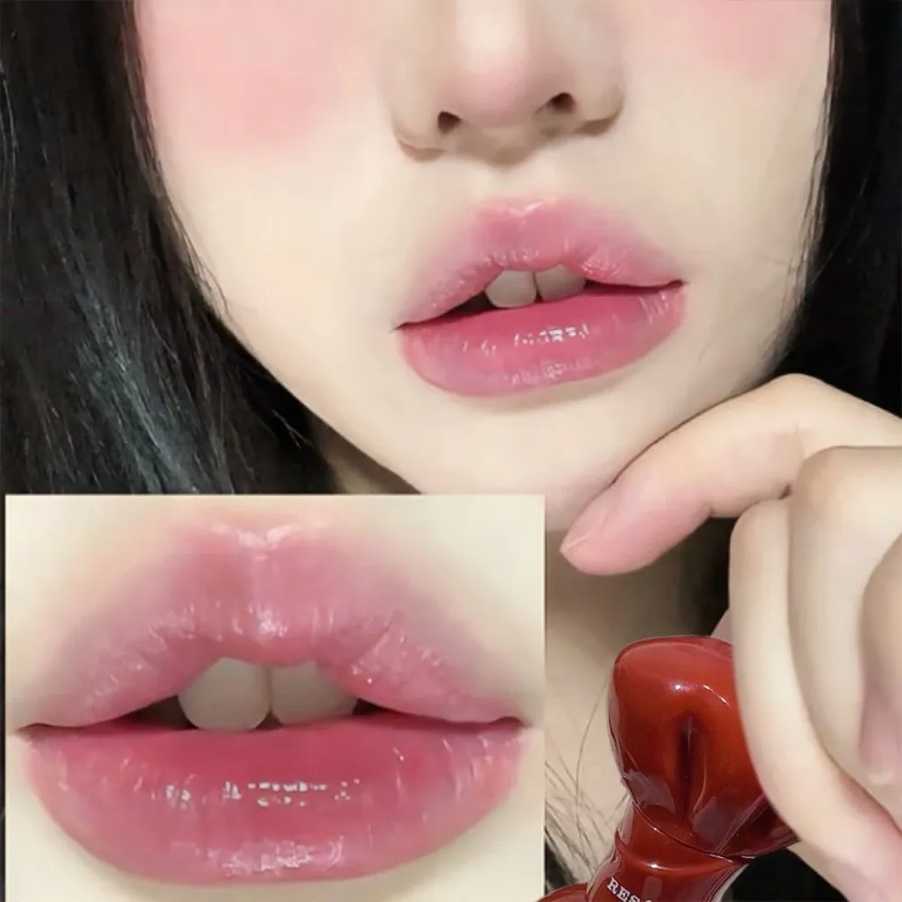 Bow Tube Jelly Mirror Lip Gloss Watery Texture Moisturizing Bowknot Lip Tint Long Lasting Non Sticky Liquid Lipstick Lip Makeup