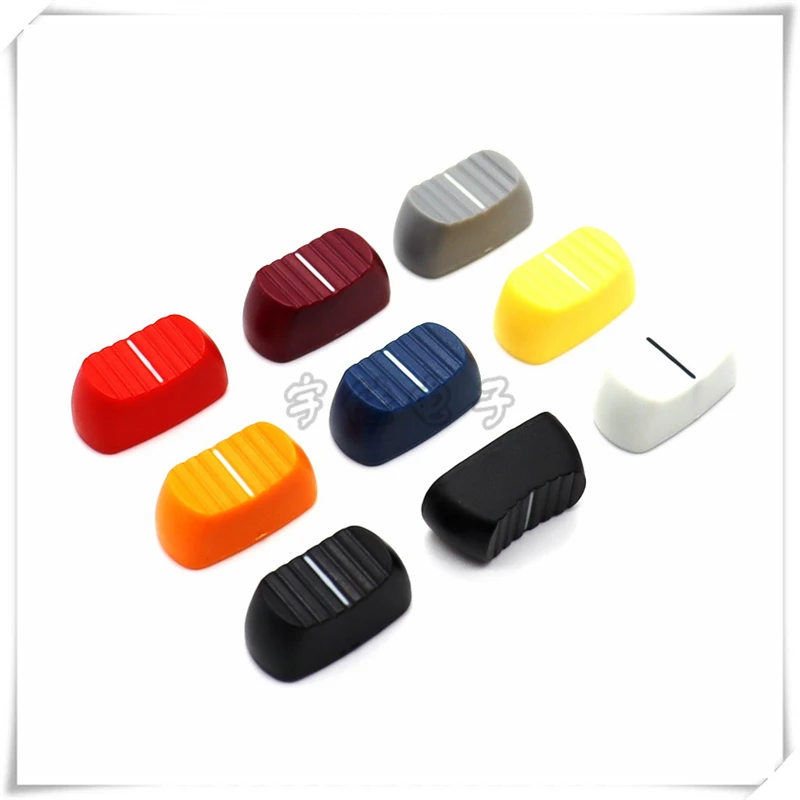 20PCS Plastic Push Rod Straight Slide Potentiometer Cap mixer mixer Sound Card Push Key Straight Slide 2 Color Fader Cap 4MM