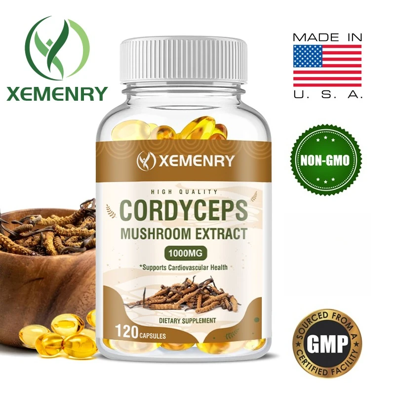 

Cordyceps Capsules 1000mg - Antioxidant, Promotes Metabolism, Improves Mood, Supports Heart and Cardiovascular Health