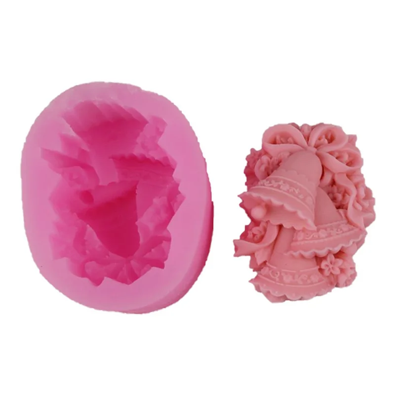 Pb-molde de sino de natal ferramentas de bolo de cozinha molde de sabão de silicone molde de pedra de aromaterapia molde de vela