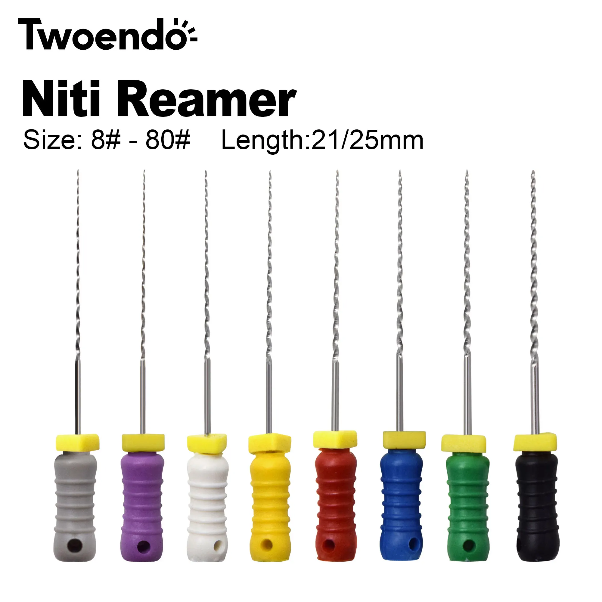 10 Boxes Twoendo Endodontic Instruments #15-40 Nickel-titanium REAMER Files Hand Use Endo Files 21/25mm Root Canal Niti R Files