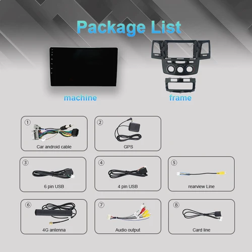 Imagen 2 del producto Android 15 para Toyota Fortuner HILUX Revo Vigo 2005-2014 2K QLED Android Radio de coche reproductor de vídeo Multimedia GPS estéreo CarPlay 4G