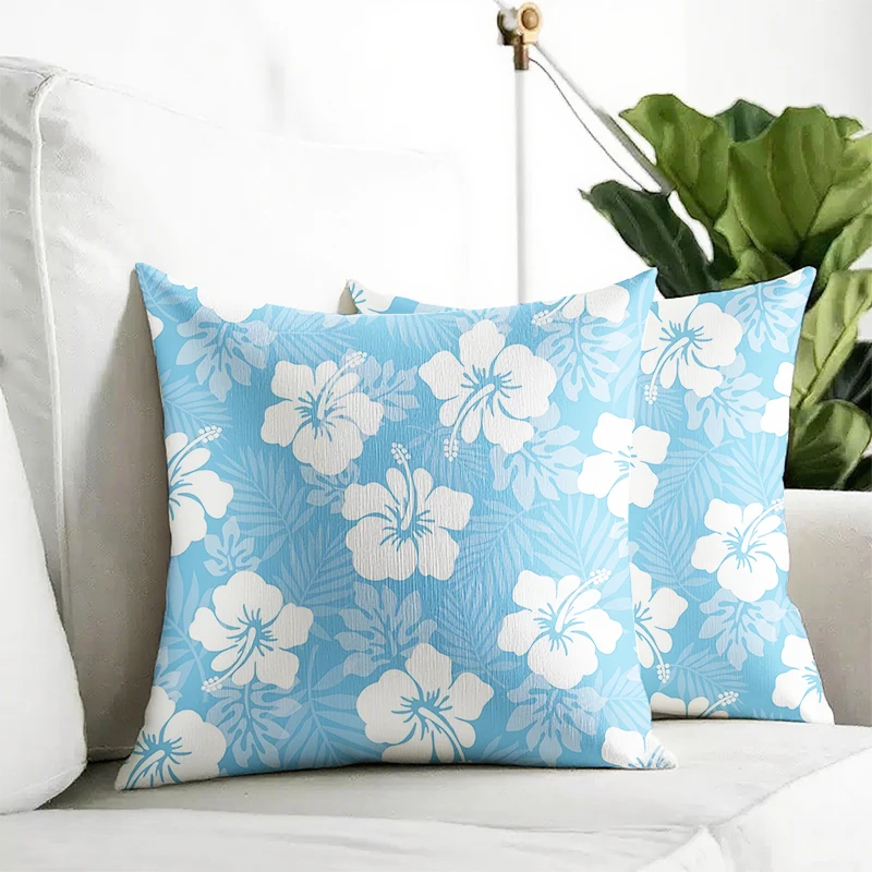 Stitch Flower Palm Square Pillowcase Art Style Bedroom Sofa Decorative Cushion Cover with Zipper Soft Cushion Customized Cover - Image 4