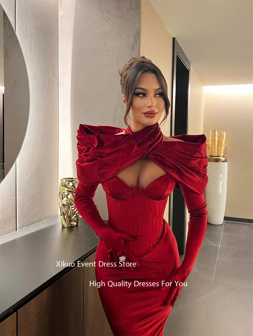 Xikuo-Vestidos De Noche elegantes hasta el suelo, escote en forma De corazón fruncido, Vestidos De fiesta De sirena lujosos, personalizados, 2026